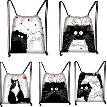 Load image into Gallery viewer, Artful Cat Drawstring Bag
