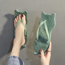 Load image into Gallery viewer, Playful Meow - Beach Cat Flip Flops- Review
