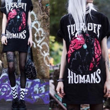 Load image into Gallery viewer, Playful Meow - Black Cat Goth Tee [ Plus Size Available ]- Review
