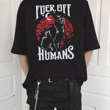 Load image into Gallery viewer, Playful Meow - Black Cat Goth Tee [ Plus Size Available ]- Review

