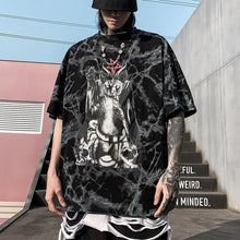 Load image into Gallery viewer, Playful Meow - Black Cat Punk Rock Oversize Tee- Review
