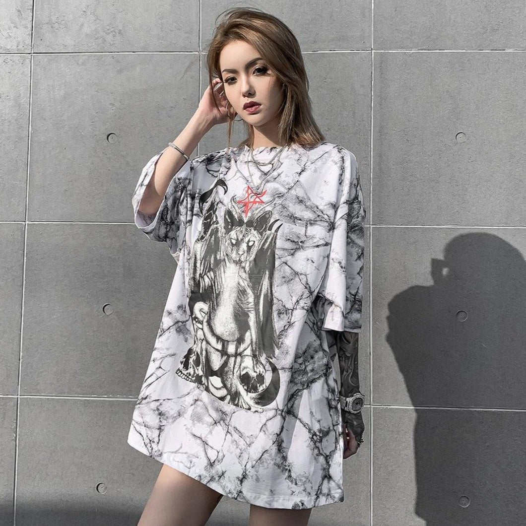 Playful Meow - Black Cat Punk Rock Oversize Tee- Review