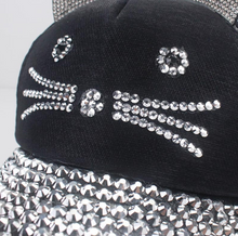 Load image into Gallery viewer, Playful Meow - Bling Bling Cat Ear Rhinestone Snapback Cap [For Children]- Review
