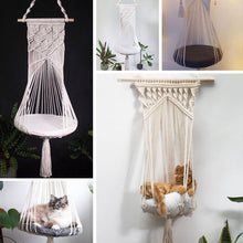 Load image into Gallery viewer, Playful Meow - Boho-Chic Macrame Hammock for Cats- Review
