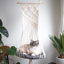 Load image into Gallery viewer, Playful Meow - Boho-Chic Macrame Hammock for Cats- Review
