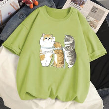 Load image into Gallery viewer, Playful Meow - Cat Anime Oversize T-Shirt [Plus Size Availalbe] - Apparel for Humans - Green-S-
