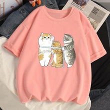 Load image into Gallery viewer, Playful Meow - Cat Anime Oversize T-Shirt [Plus Size Availalbe] - Apparel for Humans - Pink-S-
