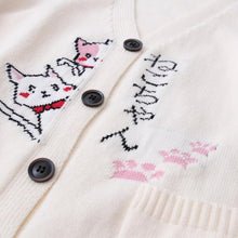 Load image into Gallery viewer, Playful Meow - Cat Embroidery Knitted Cardigan &amp; Denim Jeans- Review

