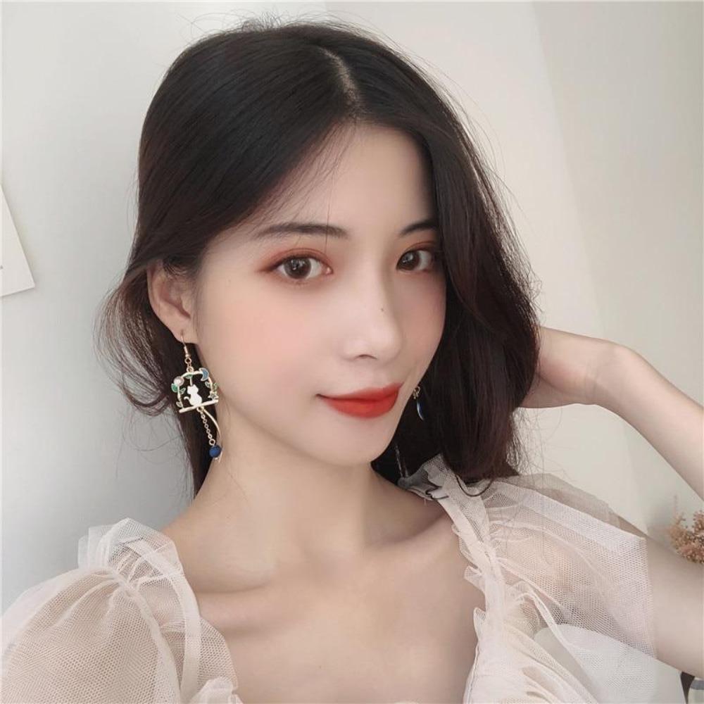Cat Enjoys Moonlight Earrings
