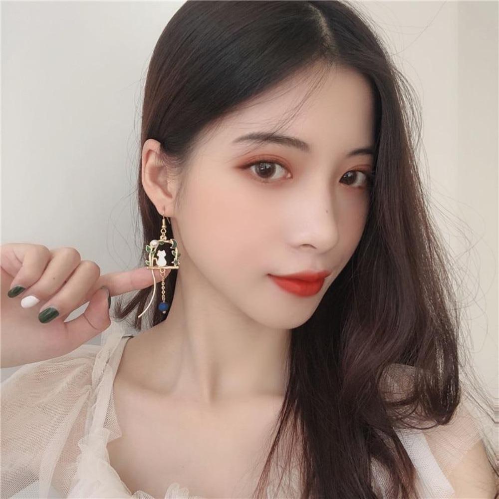 Cat Enjoys Moonlight Earrings