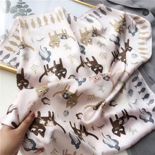Load image into Gallery viewer, Playful Meow - Cat Loves Fish Square Silky Scarf- Review
