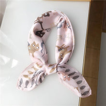 Load image into Gallery viewer, Playful Meow - Cat Loves Fish Square Silky Scarf- Review
