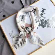Load image into Gallery viewer, Playful Meow - Cat Loves Fish Square Silky Scarf- Review
