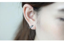 Load image into Gallery viewer, Playful Meow - Cat Loves Fish Stud Earring (925 Silver)- Review
