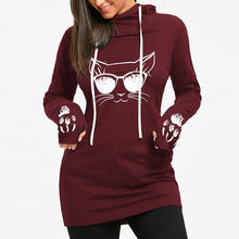 Load image into Gallery viewer, Playful Meow - Cat Paws Tunic Hoodie [Plus Size Available]- Review
