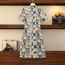 Load image into Gallery viewer, Playful Meow - Cat Print Bodycon Cheongsam (Plus Size Available)- Review
