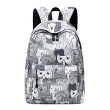 Load image into Gallery viewer, Playful Meow - Cat Print School Bag- Review
