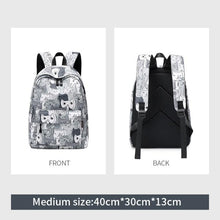 Load image into Gallery viewer, Playful Meow - Cat Print School Bag- Review

