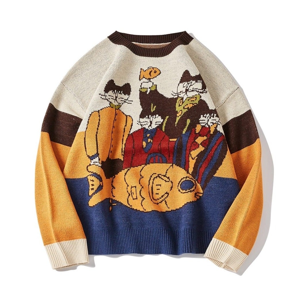 Cats Dinner Knitted Pullover