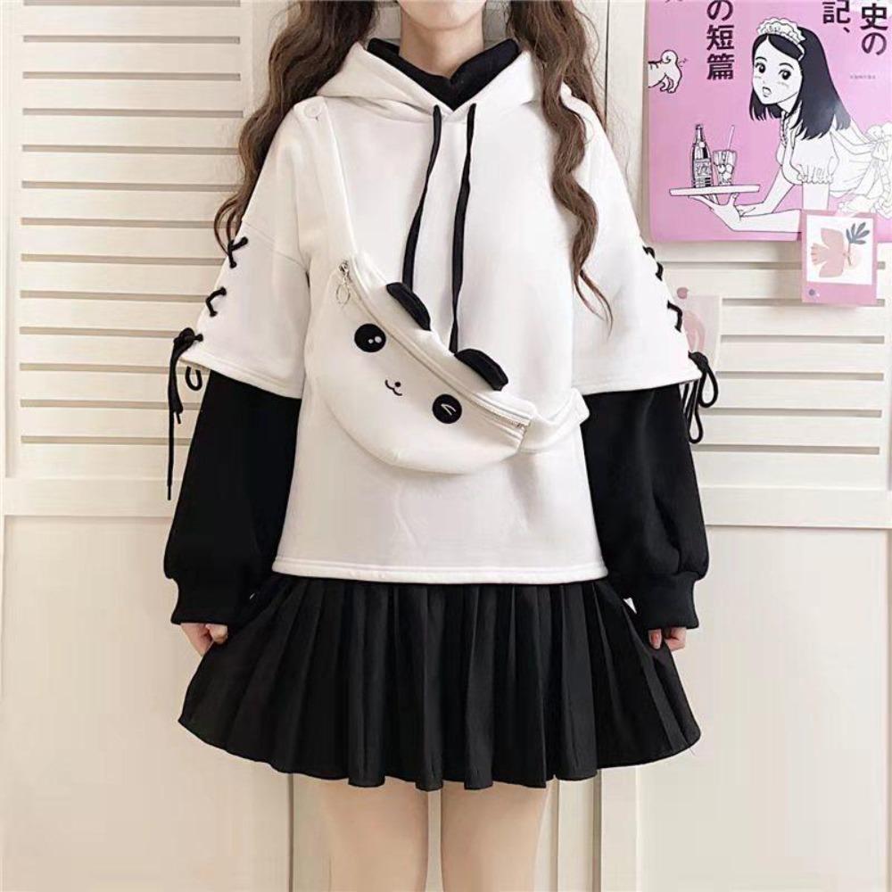 Charming Hooded Pullover [With Detachable Bag]