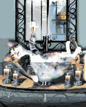 Load image into Gallery viewer, Playful Meow - &quot;Cheers Hooman&quot; DIY Painting- Review
