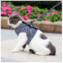 Load image into Gallery viewer, Playful Meow - Classic Japanese Print Cat Harness Vest and Leash [Escape Proof]- Review
