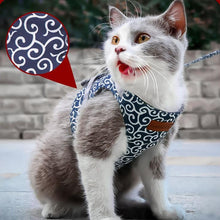 Load image into Gallery viewer, Playful Meow - Classic Japanese Print Cat Harness Vest and Leash [Escape Proof]- Review
