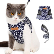 Load image into Gallery viewer, Playful Meow - Classic Japanese Print Cat Harness Vest and Leash [Escape Proof]- Review
