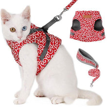 Load image into Gallery viewer, Playful Meow - Classic Japanese Print Cat Harness Vest and Leash [Escape Proof]- Review
