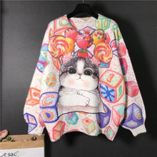 Load image into Gallery viewer, Colorful Kitty Pullover
