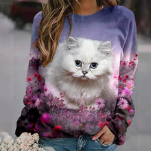 Load image into Gallery viewer, Comfy Vintage Cat Print Pullovers

