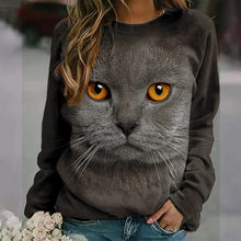 Load image into Gallery viewer, Comfy Vintage Cat Print Pullovers
