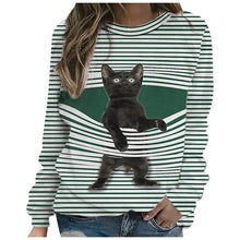Load image into Gallery viewer, Comfy Vintage Cat Print Pullovers
