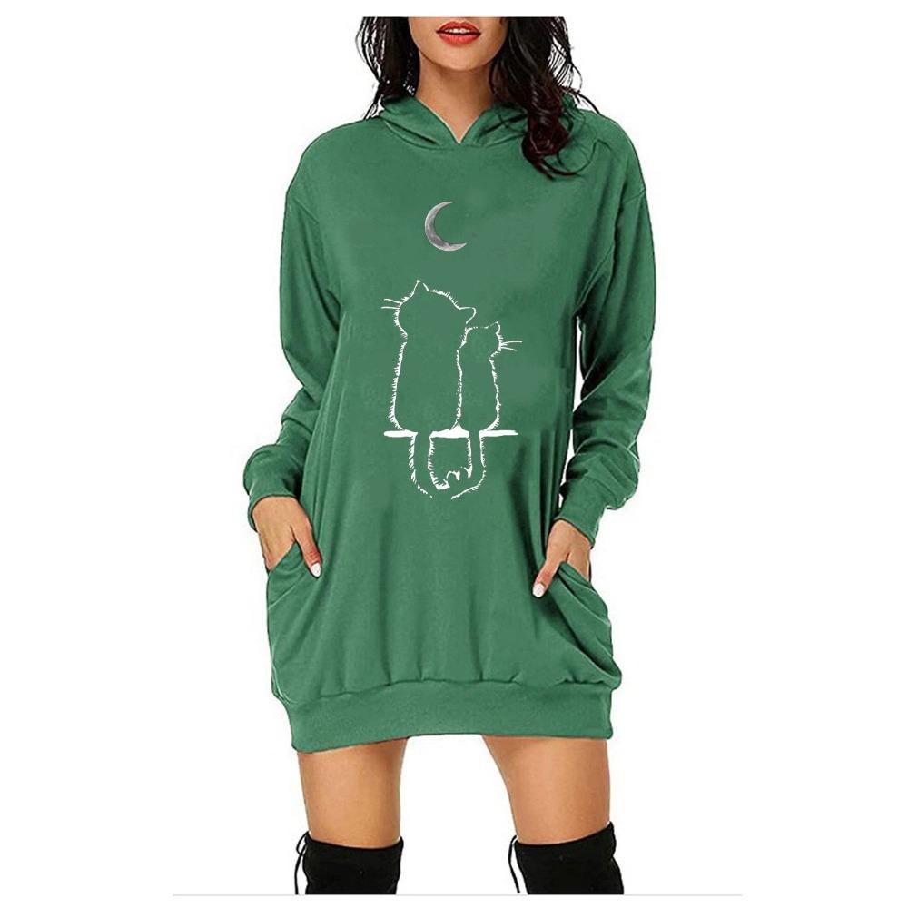 Couple Cats Hoodie Dresses [Plus Size Available]