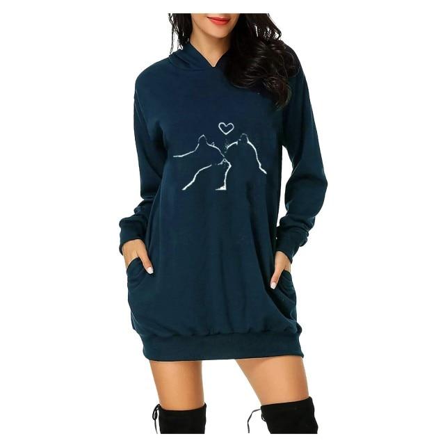 Couple Cats Hoodie Dresses [Plus Size Available] – Playful Meow
