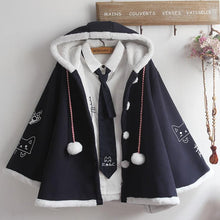 Load image into Gallery viewer, Cozy Cat Hooded Cape And Shirt Set
