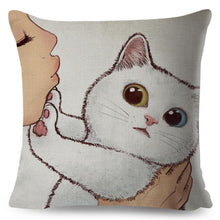 Load image into Gallery viewer, Cuddle Time With Cat Pillow Case
