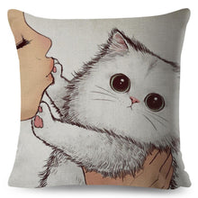 Load image into Gallery viewer, Cuddle Time With Cat Pillow Case

