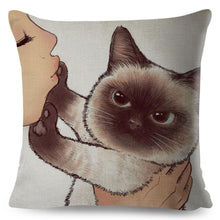 Load image into Gallery viewer, Cuddle Time With Cat Pillow Case
