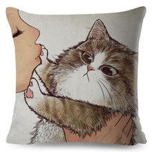 Load image into Gallery viewer, Cuddle Time With Cat Pillow Case
