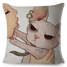 Load image into Gallery viewer, Cuddle Time With Cat Pillow Case

