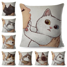 Load image into Gallery viewer, Cuddle Time With Cat Pillow Case

