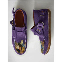 Load image into Gallery viewer, Playful Meow - Curious Cat Leather Buckle Boots- Review
