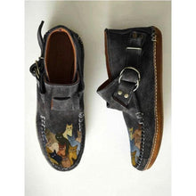 Load image into Gallery viewer, Playful Meow - Curious Cat Leather Buckle Boots- Review
