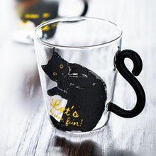 Load image into Gallery viewer, Playful Meow - Curly Tail Glass Coffee Mug- Review
