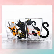 Load image into Gallery viewer, Playful Meow - Curly Tail Glass Coffee Mug- Review
