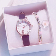 Load image into Gallery viewer, Playful Meow - Cute Cat Ear Watch and Bracelet Set- Review

