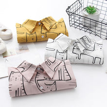 Load image into Gallery viewer, Playful Meow - Cute Cat Loose Ladies Blouse- Review
