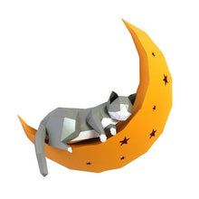 Load image into Gallery viewer, Playful Meow - DIY Cat On The Moon 3D Wall Art- Review
