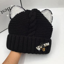 Load image into Gallery viewer, Dazzling Cat Ears Knitted Beanie
